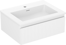 Mexen Rivel dulap baie 60 cm cu lavoar Otis, 1 sertar, canelat, alb mat - 91A20-06023-1-BF01-W18M01