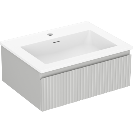 Mexen Rivel dulap baie 60 cm cu chiuvetă Otis, 1 sertar, canelat, gri mat/alb mat - 91A20-06023-1-BF62-W18M01