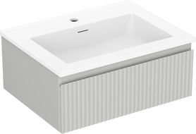 Mexen Rivel dulap baie 60 cm cu chiuvetă Otis, 1 sertar, canelat, gri mat/alb mat - 91A20-06023-1-BF62-W18M01