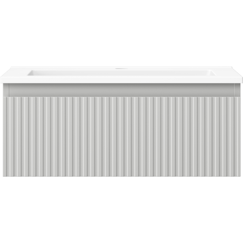 Mexen Rivel dulap baie 60 cm cu lavoar Otis, 1 sertar, canelat, gri mat/alb mat - 91A20-06023-1-BF62-W18M01