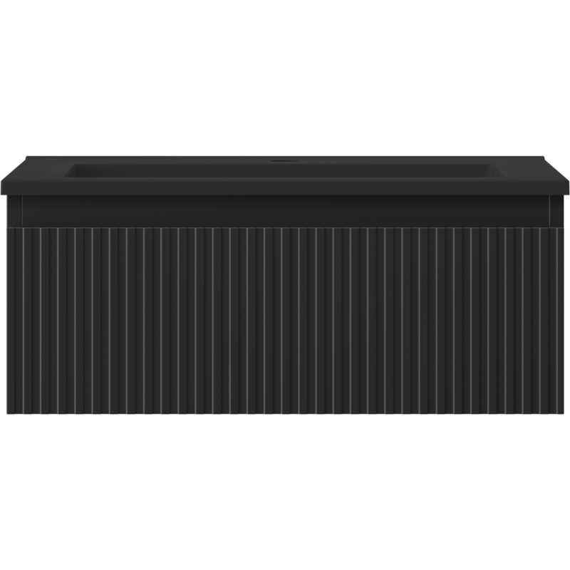 Mexen Rivel dulap baie 60 cm cu lavoar Otis, 1 sertar, texturat, negru mat - 91A20-06023-1-BF71-W18M71