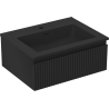 Mexen Rivel dulap baie 60 cm cu lavoar Otis, 1 sertar, canelat, negru mat - 91A20-06023-1-BF71-W18M71