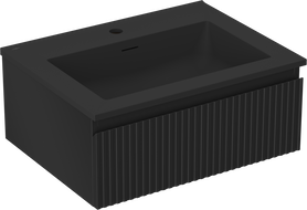 Mexen Rivel dulap baie 60 cm cu lavoar Otis, 1 sertar, canelat, negru mat - 91A20-06023-1-BF71-W18M71