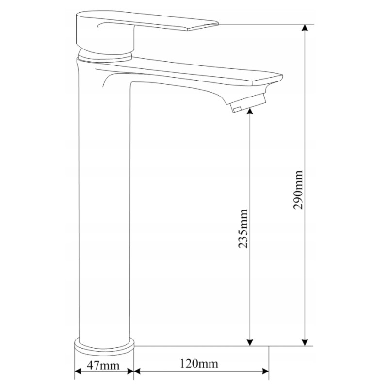 Mexen Royo baterie de chiuvetă înaltă, gun gray periat - 72210-66