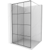 Mexen Kioto zuhanyfal Walk-in 100 x 200 cm, fekete rácsos 8 mm, króm - 800-100-101-01-77