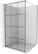 Mexen Kioto Walk-in zuhanyfal 100 x 200 cm, fekete rács, 8 mm, króm - 800-100-101-01-77