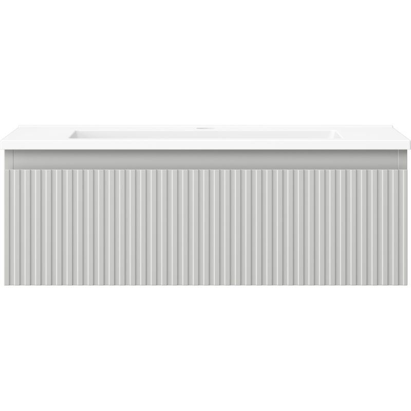 Mexen Rivel dulap baie 70 cm cu chiuvetă Otis, 1 sertar, canelat, gri mat/alb mat - 91A20-07023-1-BF62-W18M01