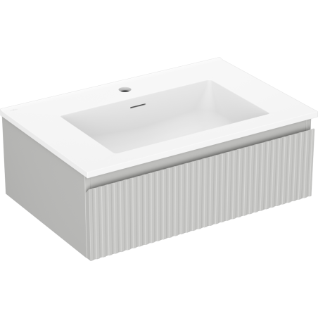 Mexen Rivel dulap baie 70 cm cu lavoar Otis, 1 sertar, riflat, gri mat/alb mat - 91A20-07023-1-BF62-W18M01