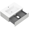 Mexen Rivel fürdőszobai szekrény 70 cm mosdóval Otis, 1 fiók, bordázott, szürke matt/fehér matt - 91A20-07023-1-BF62-W18M01