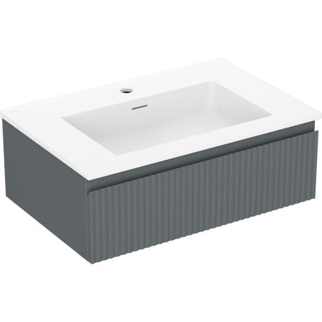 Mexen Rivel dulap baie 70 cm cu lavoar Otis, 1 sertar, texturat, grafit mat/alb mat - 91A20-07023-1-BF66-W18M01