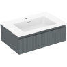 Mexen Rivel fürdőszobai szekrény 70 cm Otis mosdóval, 1 fiók, bordázott, grafit matt/fehér matt - 91A20-07023-1-BF66-W18M01