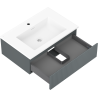 Mexen Rivel fürdőszobai szekrény 70 cm Otis mosdóval, 1 fiók, bordázott, grafit matt/fehér matt - 91A20-07023-1-BF66-W18M01