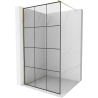 Mexen Kioto Perete de duș Walk-in 100 x 200 cm, grilaj negru 8 mm, auriu - 800-100-101-50-77