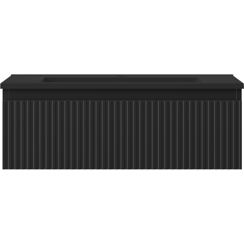 Mexen Rivel dulap de baie 70 cm cu chiuvetă Otis, 1 sertar, texturat, negru mat - 91A20-07023-1-BF71-W18M71