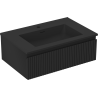 Mexen Rivel dulap baie 70 cm cu lavoar Otis, 1 sertar, riflat, negru mat - 91A20-07023-1-BF71-W18M71
