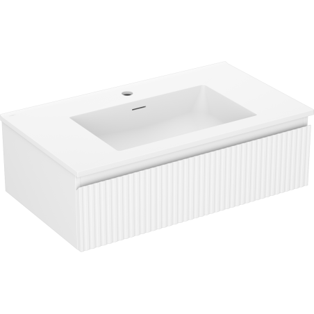 Mexen Rivel dulap baie 80 cm cu lavoar Otis, 1 sertar, frezat, alb mat - 91A20-08023-1-BF01-W18M01