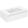 Mexen Rivel dulap baie 80 cm cu lavoar Otis, 1 sertar, frezat, alb mat - 91A20-08023-1-BF01-W18M01