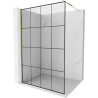 Mexen Kioto panou de duș Walk-in 140 x 200 cm, grilaj negru 8 mm, auriu - 800-140-101-50-77