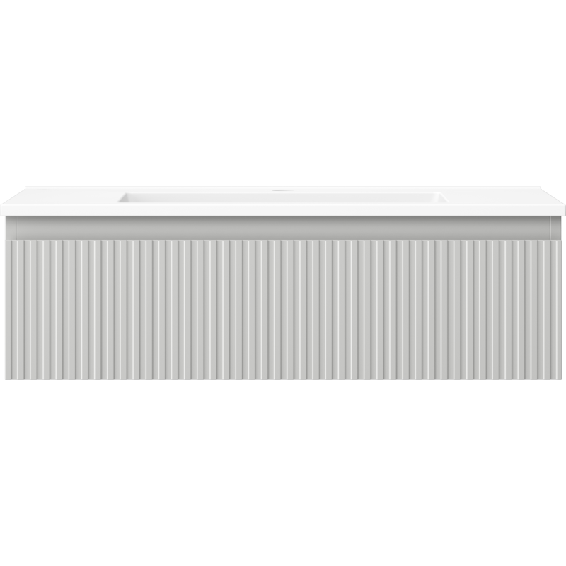 Mexen Rivel dulap baie 80 cm cu lavoar Otis, 1 sertar, canelat, gri mat/alb mat - 91A20-08023-1-BF62-W18M01