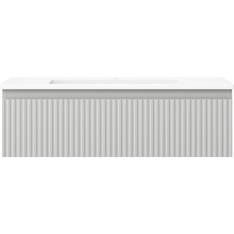 Mexen Rivel dulap de baie de 80 cm cu lavoar Otis, 1 sertar, canelat, gri mat/alb mat - 91A20-08023-1-BF62-W18M01