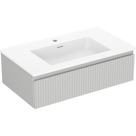 Mexen Rivel dulap baie 80 cm cu lavoar Otis, 1 sertar, striat, gri mat/alb mat - 91A20-08023-1-BF62-W18M01