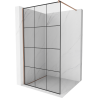 Mexen Kioto perete de duș Walk-in 100 x 200 cm, grilaj negru 8 mm, aur roz - 800-100-101-60-77