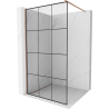 Mexen Kioto walk-in zuhanyfal 110 x 200 cm, fekete rács 8 mm, rózsaarany - 800-110-101-60-77