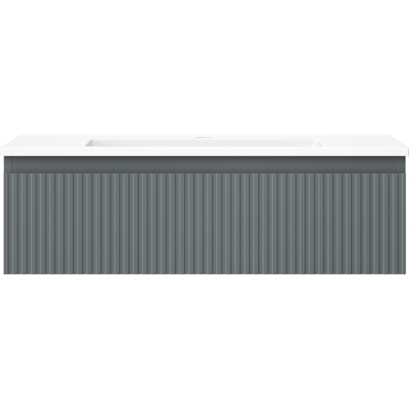 Mexen Rivel dulap baie 80 cm cu lavoar Otis, 1 sertar, frezat, grafit mat/alb mat - 91A20-08023-1-BF66-W18M01