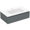 Mexen Rivel dulap baie 80 cm cu lavoar Otis, 1 sertar, fațetat, grafit mat/alb mat - 91A20-08023-1-BF66-W18M01
