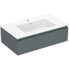 Mexen Rivel dulap baie 80 cm cu lavoar Otis, 1 sertar, frezat, grafit mat/alb mat - 91A20-08023-1-BF66-W18M01