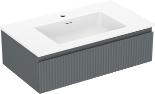 Mexen Rivel dulap baie 80 cm cu lavoar Otis, 1 sertar, fațetat, grafit mat/alb mat - 91A20-08023-1-BF66-W18M01