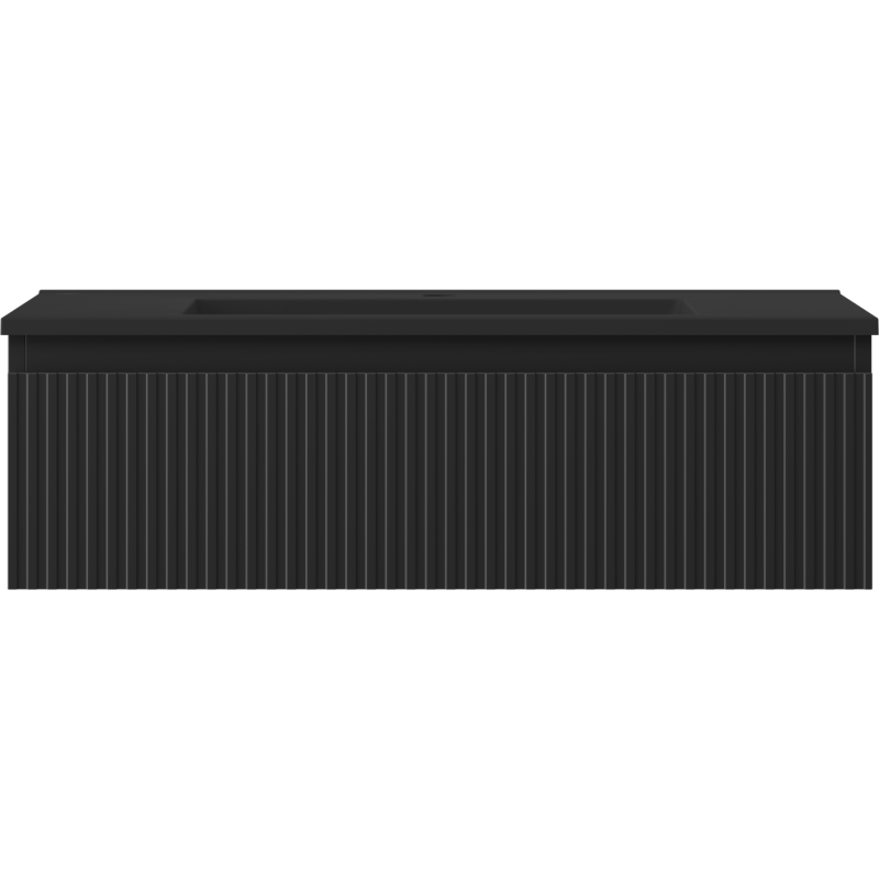 Mexen Rivel dulap baie 80 cm cu lavoar Otis, 1 sertar, canelat, negru mat - 91A20-08023-1-BF71-W18M71