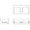 Mexen Rivel dulap baie 80 cm cu lavoar Otis, 1 sertar, structurat, negru mat - 91A20-08023-1-BF71-W18M71