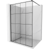 Mexen Kioto Walk-in zuhanyfal 130 x 200 cm, fekete rács 8 mm, fekete - 800-130-101-70-77