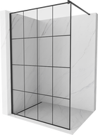 Mexen Kioto Walk-in zuhanyfal 130 x 200 cm, fekete rács 8 mm, fekete - 800-130-101-70-77