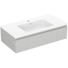Mexen Rivel dulap baie 90 cm cu lavoar Otis, 1 sertar, striat, gri mat/alb mat - 91A20-09023-1-BF62-W18M01