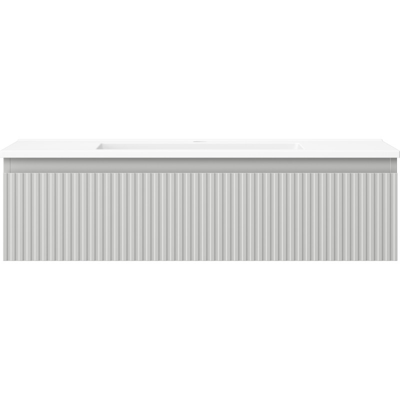 Mexen Rivel dulap de baie 90 cm cu lavoar Otis, 1 sertar, fațetă texturată, gri mat / alb mat - 91A20-09023-1-BF62-W18M01