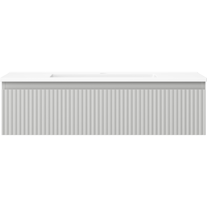 Mexen Rivel dulap pentru baie 90 cm cu lavoar Otis, 1 sertar, cu caneluri, gri mat/alb mat - 91A20-09023-1-BF62-W18M01