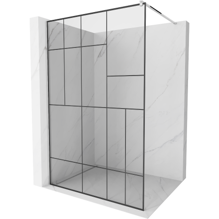 Mexen Kioto perete de duș Walk-in 120 x 200 cm, model negru 8 mm, crom - 800-120-101-01-78