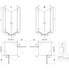 Mexen Mist H Duo cabină de duș cu uși batante 115 x 115 cm, transparent, negru - 8A5-115L-115P-70-00