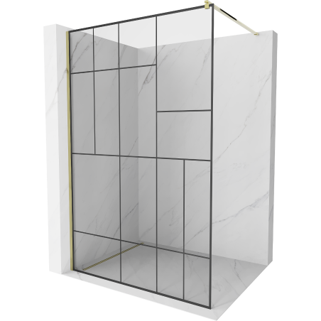 Mexen Kioto perete de duș 80 x 200 cm, transparent/Model negru 8 mm, Aurie - 800-080-101-50-78