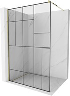 Mexen Kioto 80 x 200 cm-es Walk-in zuhanyfal, fekete mintázat 8 mm, arany - 800-080-101-50-78