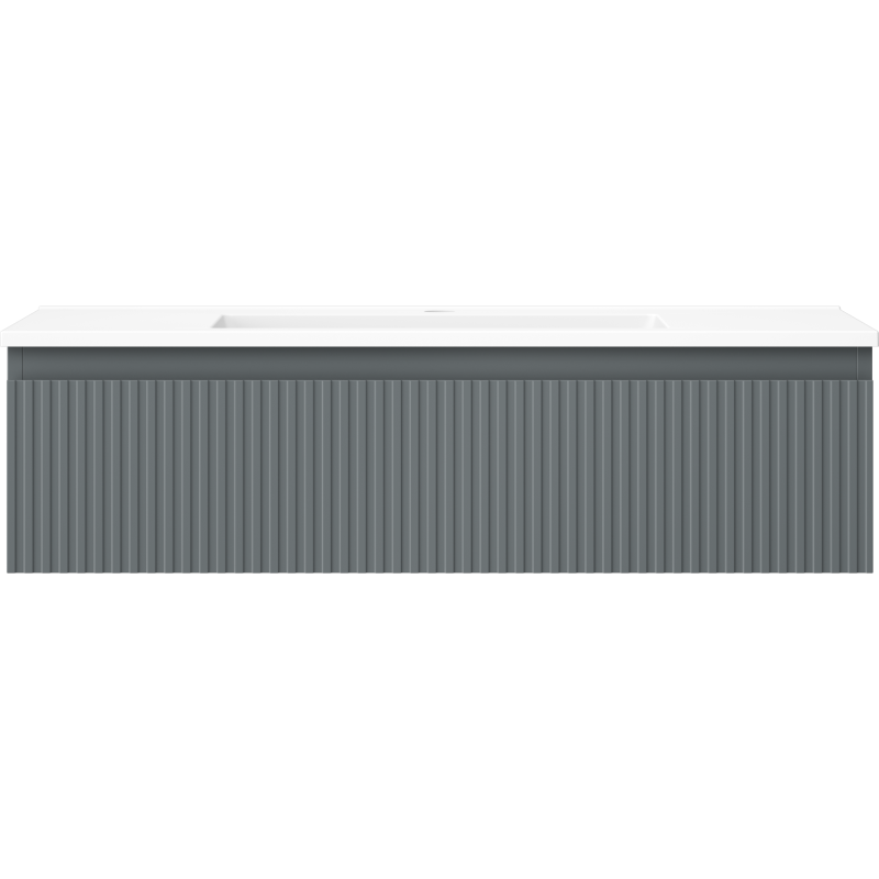Mexen Rivel dulap baie 90 cm cu chiuvetă Otis, 1 sertar, canelat, grafit mat/alb mat - 91A20-09023-1-BF66-W18M01