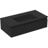 Mexen Rivel dulap de baie 90 cm cu lavoar Otis, 1 sertar, fațetat, negru mat - 91A20-09023-1-BF71-W18M71