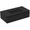Mexen Rivel dulap de baie 90 cm cu lavoar Otis, 1 sertar, riflat, negru mat - 91A20-09023-1-BF71-W18M71
