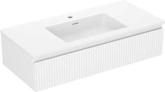 Mexen Rivel dulap baie 100 cm cu chiuvetă Otis, 1 sertar, canelat, alb mat - 91A20-10023-1-BF01-W18M01