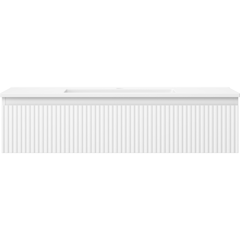 Mexen Rivel dulap de baie 100 cm cu lavoar Otis, 1 sertar, canelat, alb mat - 91A20-10023-1-BF01-W18M01