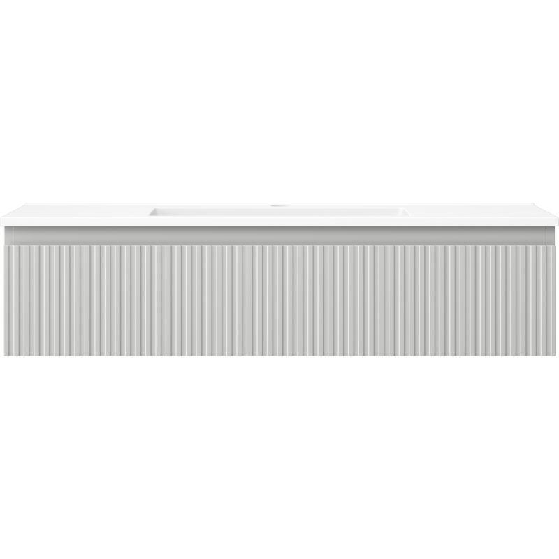 Mexen Rivel dulap de baie 100 cm cu lavoar Otis, 1 sertar, frezat, gri mat/alb mat - 91A20-10023-1-BF62-W18M01