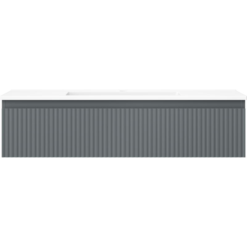 Mexen Rivel dulap baie 100 cm cu lavoar Otis, 1 sertar, cu caneluri, grafit mat/alb mat - 91A20-10023-1-BF66-W18M01