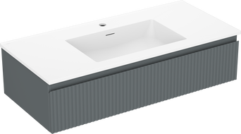 Mexen Rivel dulap baie 100 cm cu lavoar Otis, 1 sertar, canelat, grafit mat/alb mat - 91A20-10023-1-BF66-W18M01